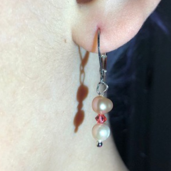 Fresh Water Pearl Lariat Necklace/Earring Set - Picture 5 of 6